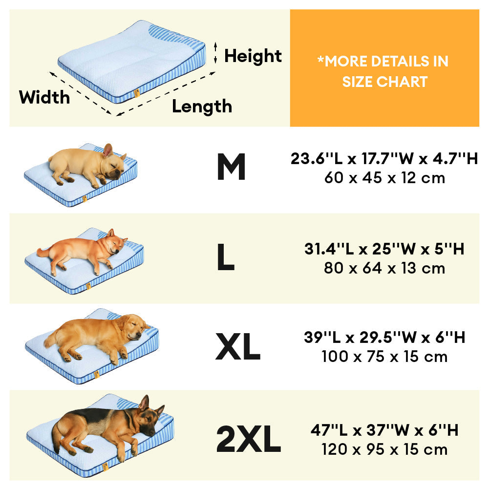 Extra großes kühlendes waschbares rechteckiges orthopädisches Hundebett - Home Office