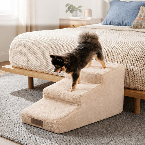 Kletterhilfe für den Zugang zum Bett und zur Couch Gelenkschutz weiche Hundrampe Treppe - haustierfreundliches Schlafzimmer