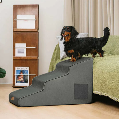 Chenille Extra Breite Rutschfeste Abnehmbare Schwamm Haustiertreppen - Haustierfreundliches Schlafzimmer