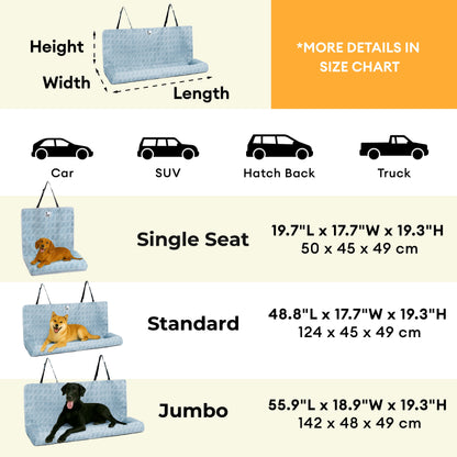 Kühlende Reiseunterlage Sicherheitsrückenlehne großes Hundecar-Seat-Bett - Roadtrip