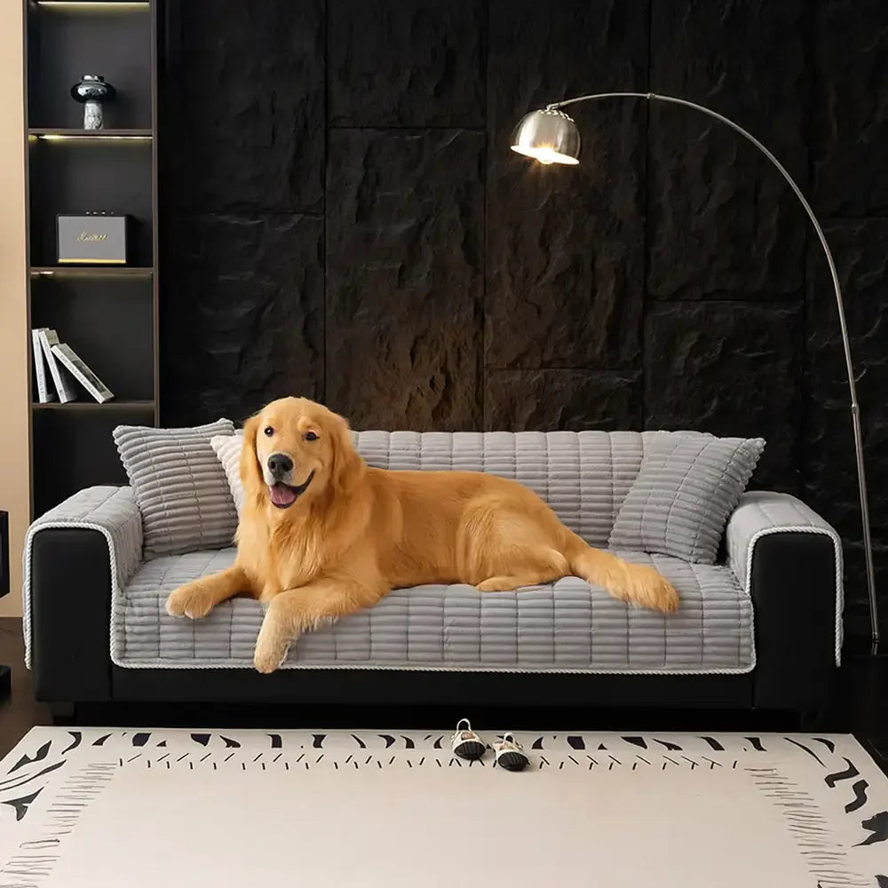 Flauschiger, wasserdichter Sofabezug, rutschfest – passt auch auf Bürostühle