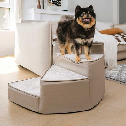 Luxe wasserabweisende Kunstleder abnehmbare Spiralhaustreppen - Haustierfreundliches Schlafzimmer